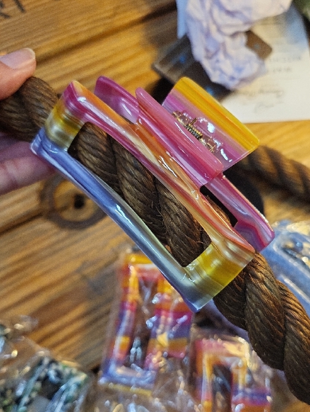 Hair Claw Clip Pack - Pink, Blue, Cream & Patterned - Picture 4 of 4